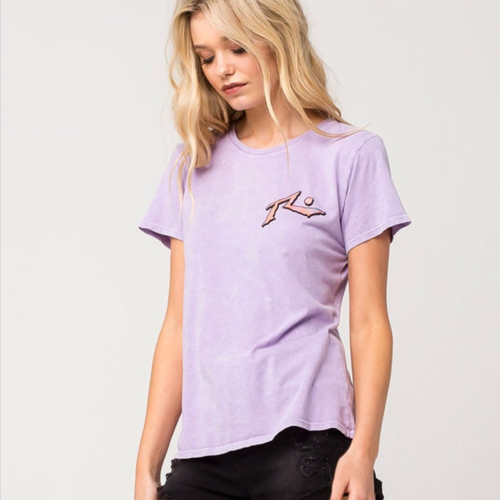 Rusty Surfboard Co. purple acid wash tee